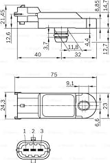 Bosch Pressure Sensor Boost MAP MAP Sensor view 6