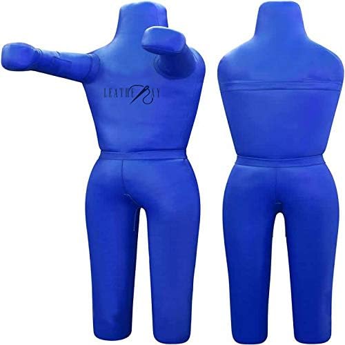 LEATHERAY MMA Jiu Jitsu Judo Punching Bag Grappling Dummy BJJ Wrestling Throwing Dummy for Karate,Boxing Training Blue -Unfilled