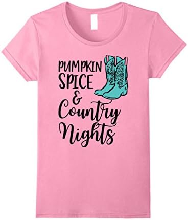 Womens Cowgirl T Shirt - Pumpkin Spice Country Nights Country Shirt XL Pink