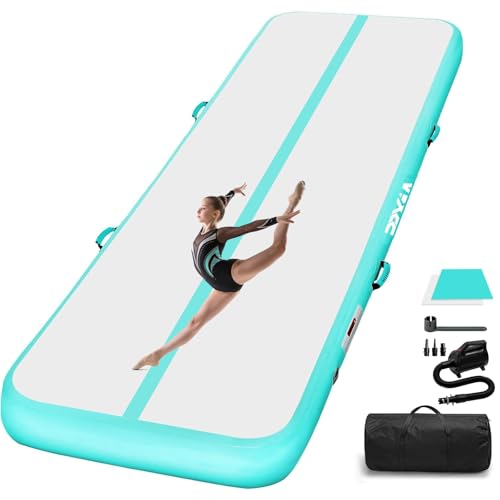 PPXIA Gymnastikmatte Air Matte Track 3M 4M 5M 6M 10/20CM Höhe, Turnmatte Tumbling Matten mit Komplettes Zubehör, Aufblasbar Gymnastik Matten für zuhau