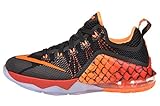 Nike Kid's Lebron XII Low GS, BLACK/METALLIC SILVER-TOTAL ORANGE