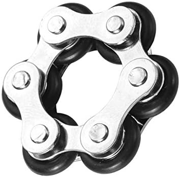 Roller Chain Fidget Toy Stress Reducer For ADD ADHD Anxiety Autism Boredom Adults And Kids (Black)
