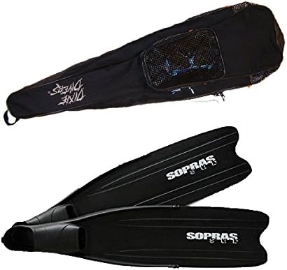 Dixie Divers SOPRAS SUB Modular Long FINS Detachable Plate Size 10-11 Freediving Scuba Diving APNEA Free DXDIVER FIN Bag