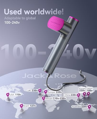 Jack＆Rose Travel Steamer for Clothes,100-240V Dual Voltage Clothes Steamer, Handheld Garment Steamer Clothing, Portable Travel Iron for Global Travel & Home