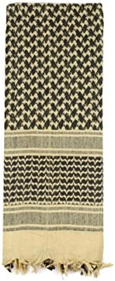 Shemagh, Arab Head Scarf, Kafiya, Khaki and Black