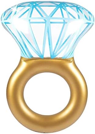 Usdrew Inflatable Diamond Ring Pool Float, Floating Mat, Engagement Ring Bachelorette Party Float Circle Cushion, Water Equipment, for Adults and Kids