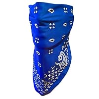 My Skull Store Blue Paisley Adjustable Close Bandanna Mask Face Cover Reversible ChopTop, DoRag, Dust, Bug Mask, Sun Protection, Motorcycle ATV Rider Hand Made