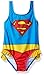 Warner Bros. Girls' Supergirl Toddler Swimsuit, Red, 4T