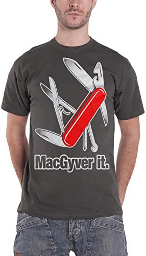 Macgyver T Shirt Macgyver It Swiss Army Knife Logo Official Mens Charcoal