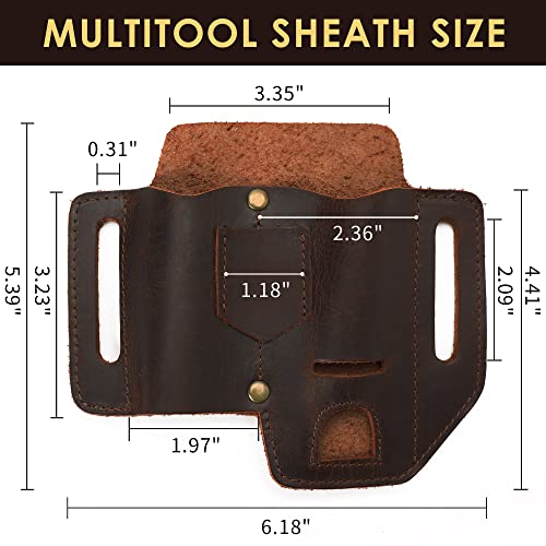 KEVANCHO Multitool Sheath for Belt, Leather Tool Pouch Belt Holster Bag