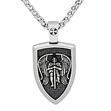 URDEAR Norse Viking Necklace Archangel St.Michael Saint Shield Protection Pendant Necklace Nordic Viking Rune Amulet Pendant Necklace Jewelry Gifts for Men Women