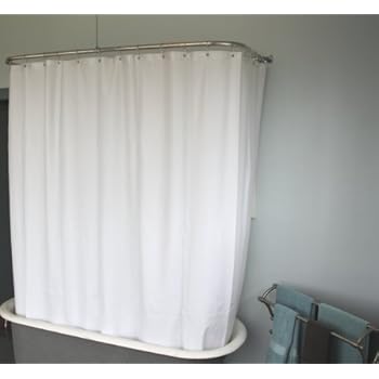 D L Extra Wide Vinyl Shower Curtain For A Clawfoot Tub Opaque With