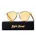JOJO'S SECRET Oversized Square Sunglasses Metal Frame Flat Top Sunglasses JS009 (Gold/Transparent Red+Gold/Pink, 2.48)