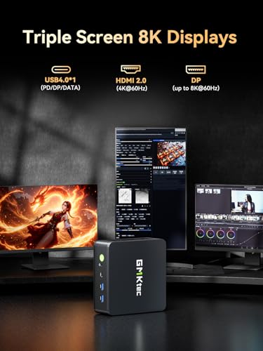 GMKtec M6 Ultra Gaming Mini PC Ryzen 7640HS (Upgraded 6600H/ 6800U), 16GB RAM DDR5 512B SSD Dual NIC LAN 2.5GbE Desktop Computers Office Home, Triple 4K Display, WiFi 6, USB4, BT 5.2, DP, HDMI 2.0