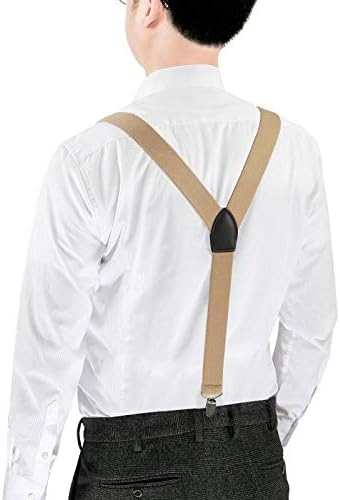 人気ブランド サスペンダー メンズ Y型 吊りバンド クリップ ストレッチ性 幅広 34mm カジュアル ゴム フリーサイズ 選べる 6色 ループ 調節可能