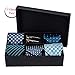 5 Luxurious Tie Set - 5 Men's Neckties And 2 Classy Tie Bars In Gift Box By Pointed Designs (Set 1 Blue)