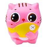 Chengcaifengye Kawaii Jumbo Slow Rising Squishies Cream Scented Relief Stress Squeeze Kid Toys Doll Gift for Fun Collection (Cat)