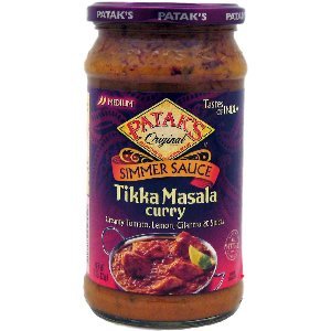 Patak's Original Simmer Sauce Tikka Masala Curry (creamy tomato,Lemon,Cilantro & spices)15 oz. (pack of 2)