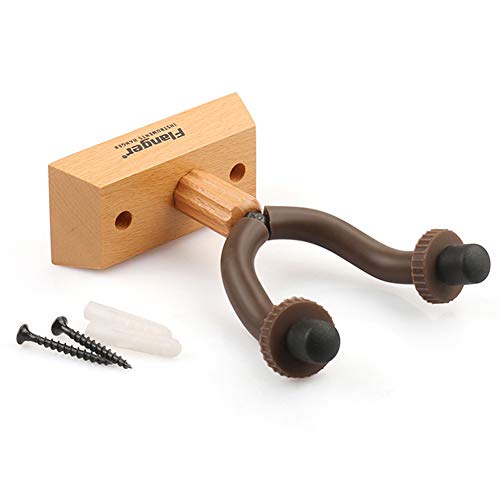 Leoie Flanger Wooden Base Guitar Hanger Wall Mount Hooks Stand Holder Musical Instrument Accessory