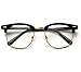 Vintage Inspired Classic Half Frame Horn Rimmed Clear Lens Glasses