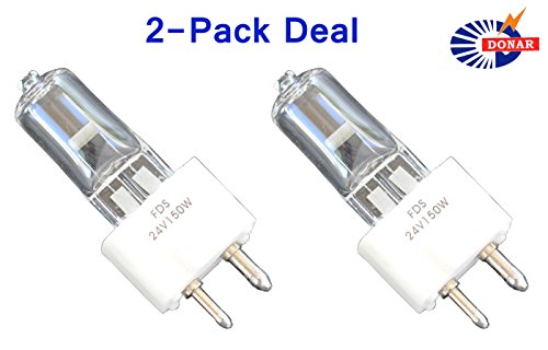 2pcs 24V 150W FDS DZE Replacement Bulb RSE-52 For DENTECH Light Dental Chair / Efos 4074 Dental Lamp / Midwest NSK POWER OPTIC HANDPIECE IN-TUBE / Philips 5974 316554 / Amaca Elisse Medical Halogen