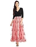 luvamia Womens Surplice V Neck Sequin Tulle Long Maxi Homecoming Dress Prom Gown