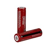 ON THE WAY®Rechargeable RED 2Pcs 3.7V 4000mAh BRC18650 Protected li-ion Battery for Flashligh Torch Headlamp Rc toy