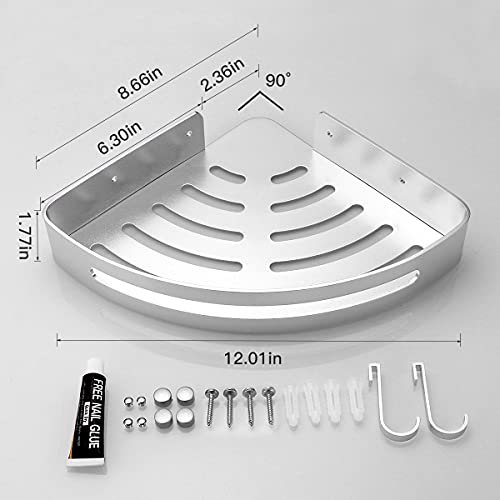 VOLPONE Shower Corner Shelf 2 Pack Bathroom Corner Shower Caddy No