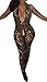 Farktop Women's Sleeveless See Through Cocktail Club Bodysuit Gold Sequin Plunging V Jumpsuit Playsuit Romper
