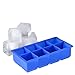 Beety 8 Cavity Jumbo Huge Cubes Silicone Ice Cube Tray Mold, Set of 2 - Keeps Drinks Cold For Hours - Lifetime Guarantee