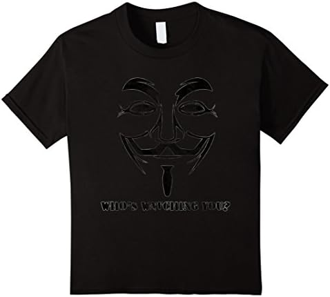 unisex-child Who's watching You T-Shirt Disobedience Anonymous Revolution 6 Black