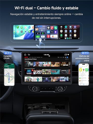 ATOTODIRECT Wireless CarPlay Android Auto Adapter, CarPlay AI Box for CP/AA by Cable, 2G+16G, Dual WiFi and Bluetooth Hub IoT, BLE, for Netflix/Youtube/TF Card, DriveChat AI Voice, CB4A