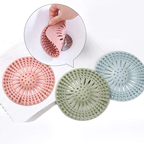 5PC Hair Drain Catcher Bathroom Sink/Kitchen Sink Strainer Stopper Bathtub Mat - Thumbnail 7
