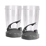 NUTRiBULLET 24-Ounce Cups with Flip Top To-Go Lid by NutriGear (Pack of 2) | NutriBullet Replacement Parts & Accessories | Fits NutriBullet 600w and Pro 900w Blender