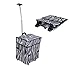 dbest products Smart Cart, Zebra Collapsible Rolling Utility Cart Basket Grocery Shopping Teacher Hobby Craft Art