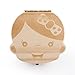 Yonger Baby Tooth Box, Wooden Teeth Save Box Souvenir Box, Milk Teeth Organizer Holder Teeth Wood Case Storage ,1pc (English, Girl)