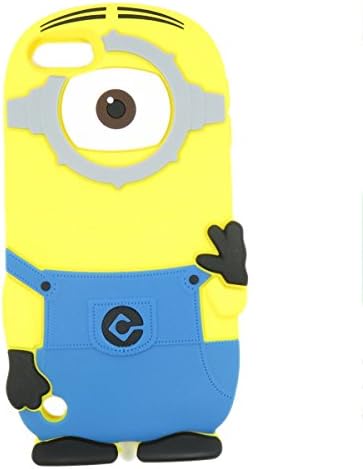 Ipod Touch 5 case, Ipod Touch 5 Generation Cover,WGOOD 3D Cartoon Yellow Slave Soft Silicone Rubber Protection Skin Case Cover for Ipod Touch 5 5th Generation