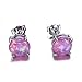 JunXin Three Color 925 Sterling Silver Round Cut Opal Stud Earring 7.5MM (Purple)