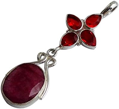 Silver Plated Pendant Aventurine ,Red Quartz Gemstone Jewelry-00711