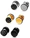Jstyle Jewelry Stainless Steel Stud Earrings for Men Women Cool Ear Piercing Plugs 18G Carbon Fiber 3 Pairs