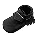 YIHAKIDS Baby Tassels Shoes Soft Leather Sole Infant Kids Crib Toddler First Walker Moccasins Black(Size 5,6-12 Months/4.9in)