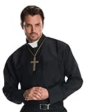 Rubie's Costume Heroes And Hombres Adult Priest Shirt, Black, X-Large Costume