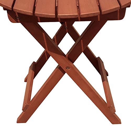 Garden Pleasure Gartentisch Hanford Ø45xH50 cm Balkon Klapptisch Holztisch Eukalyptus rund – Bild 4