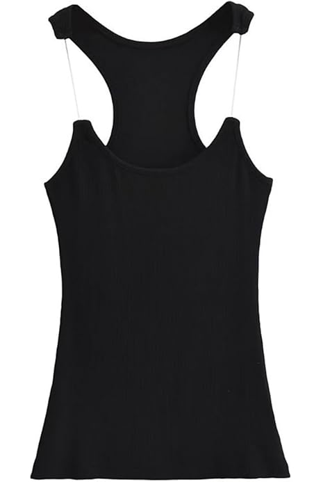 Clear Strap Tank Top Camiseta Sin Mangas Con Tirantes Invisibles
