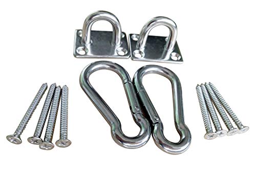 PEXIQAKA FXMK Type-Heavy Duty Hammock Hanging kit-Ultra Durable Hammock Hooks&Carabiners-for Yoga&Brazilian Hammocks, Swing Chair, Indoor Outdoor Suspension Ceiling Hooks (300lbs Capacity)