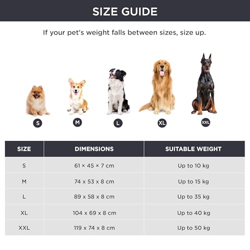 BEDSURE Fluffy Dog Bed for Large Dogs - 104 x 69 x 8 cm Washable Dog Bed for Large Dogs, Non-Slip Underside, Dark Grey