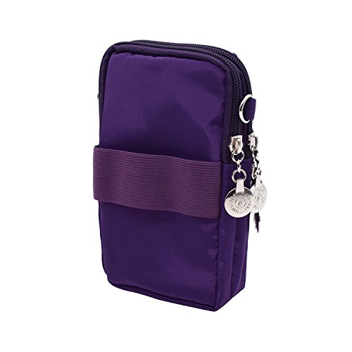 Multifunctional 3 Layers Storage Zipper Waterproof Nylon Crossbody Wrist Shoulder Bag Mini Phone Pouch Handbag Armband Case for iPhone 7 6/6S Plus / 5S/5C / Samsung S8 S7 S6 Edge+