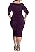 Pink Queen Womens Plus Size Deep V Neck Wrap Ruched Waisted Bodycon Dress XL Purple