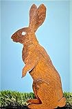 Elegant Garden Design Upright Papa Bunny, Steel Silhouette with Rusty Patina
