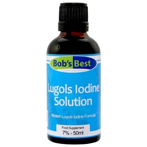 Lugol's Iodine Solution - 7% - 50ml - Essential Mineral Supplement & Topical Antiseptic, High Strength Formula, Alcohol Free, No Additives, Vegan & GMO Free